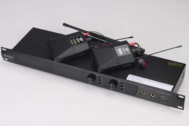 D Debra Audio PRO ER-202 UHF Dupla Csatornás Vezeték Nélküli Fülmonitor Rendszer Adóval és Vevővel Színpadra, Stúdióba, Zenészeknek
