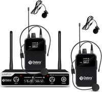 D Debra UBR-102 Vezeték Nélküli Mikrofon Szett - 2 Csíptetős és Fejpántos Mikrofon, 80m Hatótáv, UHF Technológia, Karaoke, Rendezvény, Előad 1
