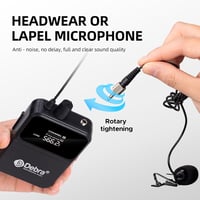 D Debra UBR-102 Vezeték Nélküli Mikrofon Szett - 2 Csíptetős és Fejpántos Mikrofon, 80m Hatótáv, UHF Technológia, Karaoke, Rendezvény, Előad 5