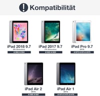 D DINGRICH Bluetooth Billentyűzet Tok iPad 6 5 Pro 9.7 Air 2 1 QWERTZ Német Tolltartó 2