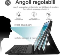 D DINGRICH iPad 9.7 Védőtok Leválasztható Világító Olasz Billentyűzettel Fekete 4