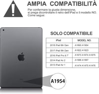 D DINGRICH iPad 9.7 Védőtok Leválasztható Világító Olasz Billentyűzettel Fekete 2