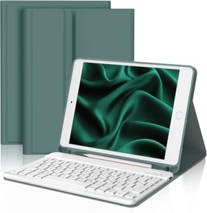 Puzdro s Bluetooth klávesnicou D DINGRICH pre iPad 9.7 s nemeckým rozložením QWERTZ – tmavozelené
