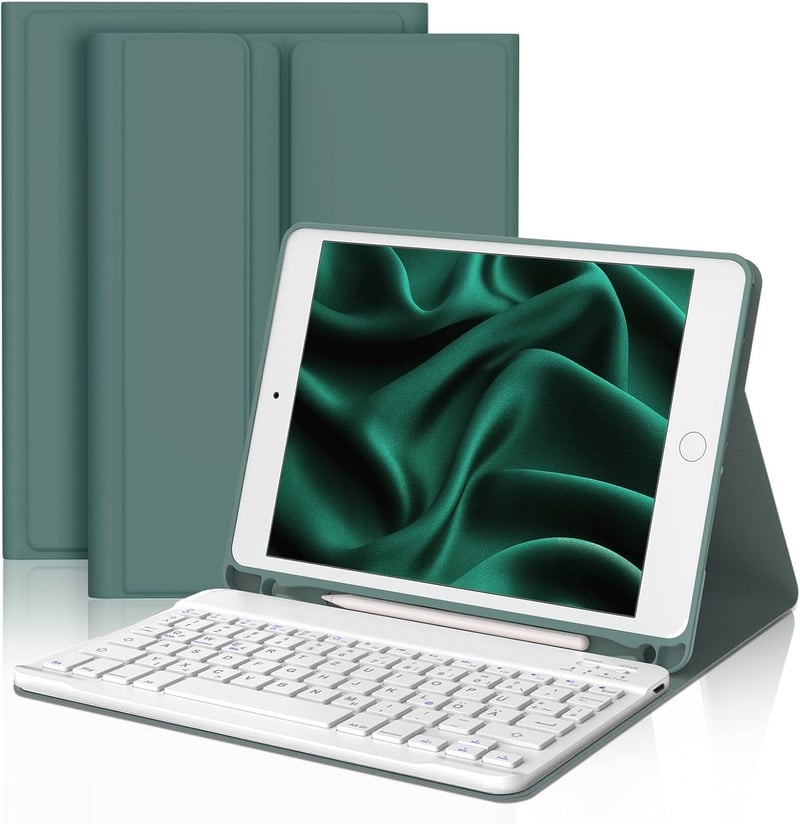 D DINGRICH iPad Billentyűzet Tok QWERTZ Német Vezeték Nélküli Bluetooth Toll Tartó