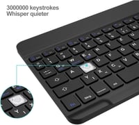 D DINGRICH Vezeték nélküli világító billentyűzet iPad 10/Air 5/Pro 11 12.9 Galaxy Tab A8 S7 FE S6 Lite QWERTZ fekete 2