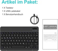 D DINGRICH Vezeték nélküli világító billentyűzet iPad 10/Air 5/Pro 11 12.9 Galaxy Tab A8 S7 FE S6 Lite QWERTZ fekete 7