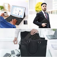 D DINGRICH Vezeték nélküli világító billentyűzet iPad 10/Air 5/Pro 11 12.9 Galaxy Tab A8 S7 FE S6 Lite QWERTZ fekete 6