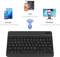 D DINGRICH Vezeték nélküli világító billentyűzet iPad 10/Air 5/Pro 11 12.9 Galaxy Tab A8 S7 FE S6 Lite QWERTZ fekete 4