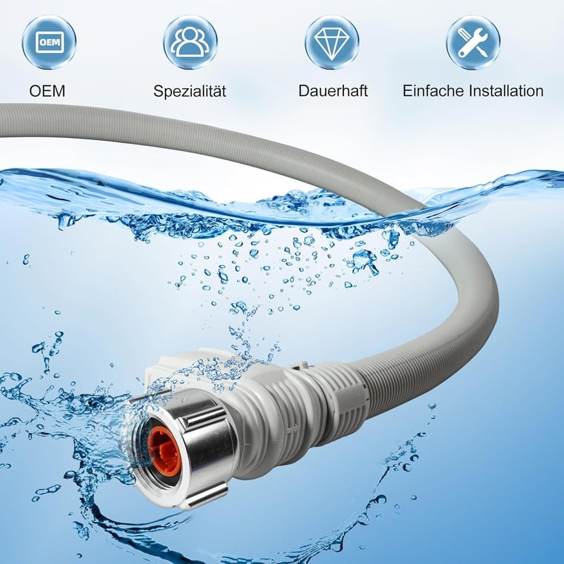 D.I.Accessa Aquastop Mosogatógép Tömlő 1,8m - Víztömlő Aquastop Védelemmel Mosogatógéphez DD81-01211A Szürke