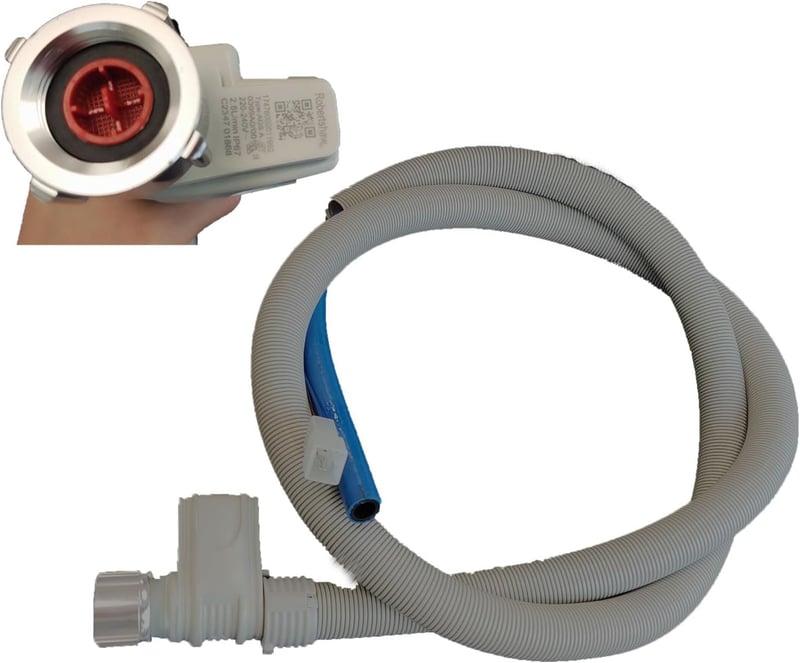 D.I.Accessa Aquastop Mosogatógép Tömlő 1,8m - Víztömlő Aquastop Védelemmel Mosogatógéphez DD81-01211A Szürke