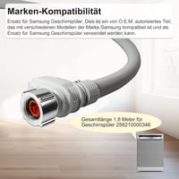 D.I.Accessa Aquastop Mosogatógép Tömlő 1,8m - Víztömlő Aquastop Védelemmel Mosogatógéphez DD81-01211A Szürke 5