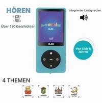 D-JIX M-StoryKids Detský prehrávač rozprávok pre deti od 3 do 8 rokov - 150+ nahratých rozprávok a príbehov - 25-hodinová výdrž batérie - Bluetooth - 4 GB - USB-C 2