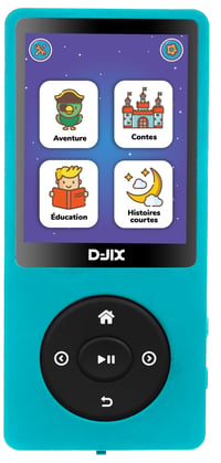 D-JIX M-StoryKids Detský prehrávač rozprávok pre deti od 3 do 8 rokov - 150+ nahratých rozprávok a príbehov - 25-hodinová výdrž batérie - Bluetooth - 4 GB - USB-C 1