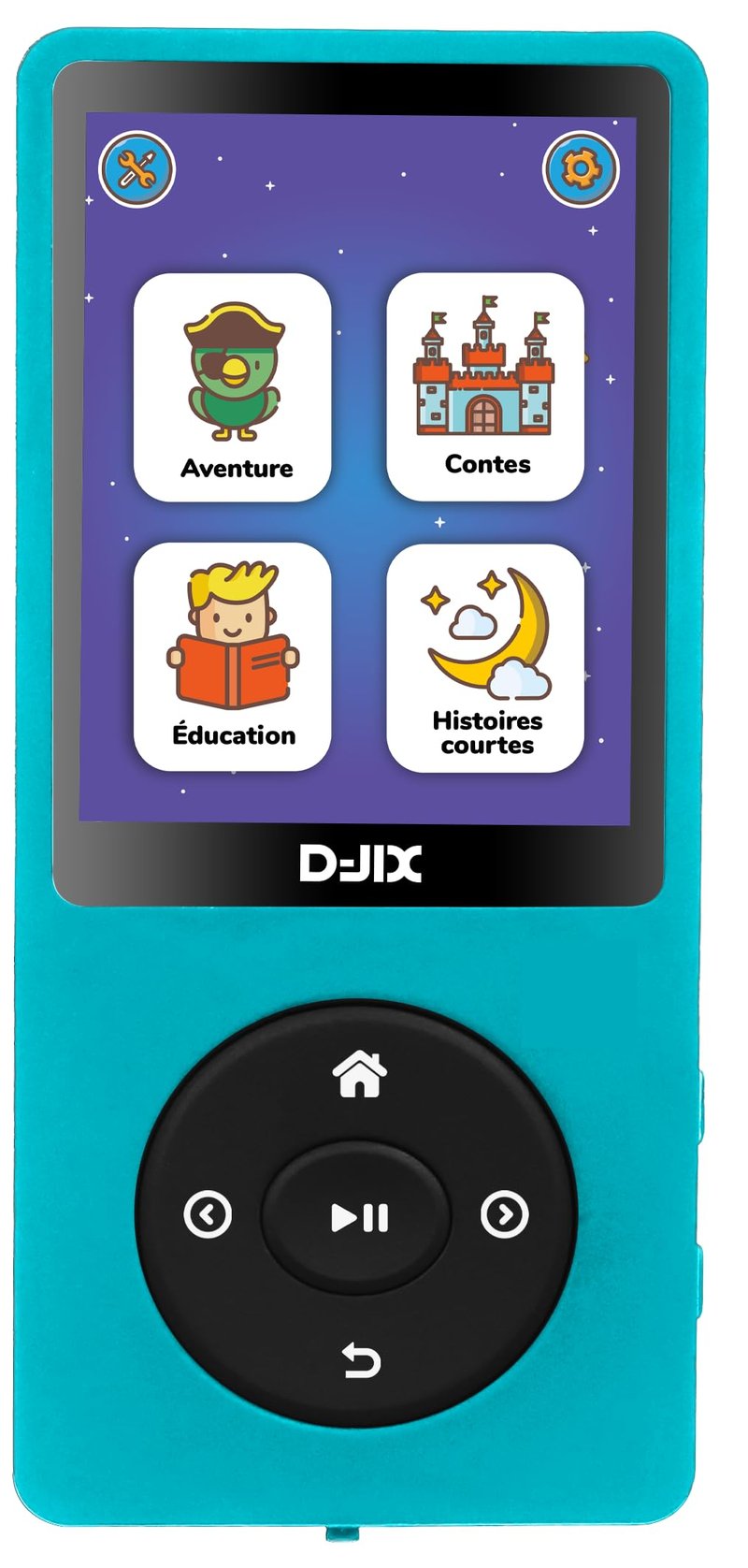 D-JIX M-StoryKids Detský prehrávač rozprávok pre deti od 3 do 8 rokov - 150+ nahratých rozprávok a príbehov - 25-hodinová výdrž batérie - Bluetooth - 4 GB - USB-C