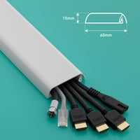 Canal pentru cablu TV D-Line, pat cablu autoadeziv pentru perete, design plat – 60 mm x 15 mm x 40 cm – alb 3