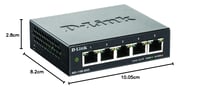 5-portový gigabitový smart switch D-Link DGS-1100-05V2 (10/100/1000 Mbit/s, bez ventilátora, kovové vyhotovenie), čierny 4