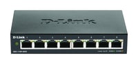 D-Link DGS-1100-08V2 8-portový Layer 2 Smart Managed gigabitový switch, 8x 10/100/1000 Mbit/s, bez ventilátora, kovové šasi, čierny 1