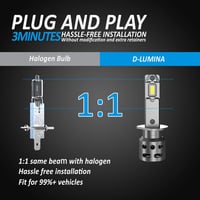 D-Lumina H1 LED Izzó 100W 16000LM Halogén Helyettesítő Autó Fényszóró 12V-18V 2db 4