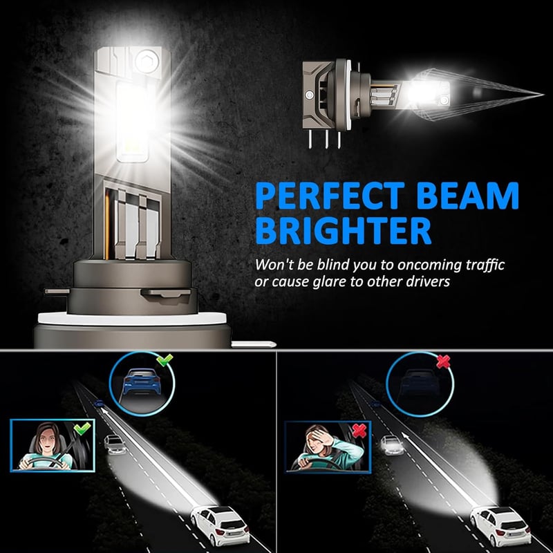 D-Lumina H15 LED Canbus Izzó 55W 10000lm 6000K Fehér Fényszóró Szett Seoul CSP Chippel, 50000 Órás Élettartam, 2 db