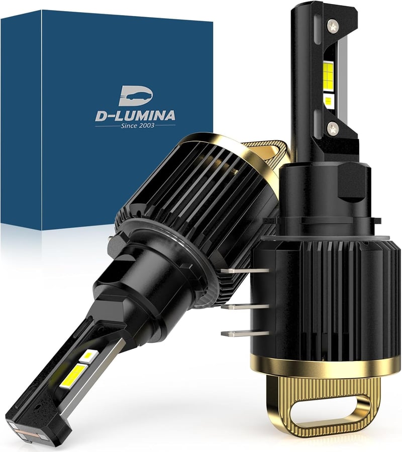 D-Lumina H15 LED Fényszóró Izzó 130W 26000LM 6500K - Canbus Hibamentes Autó Lámpa Szett Hűtőventilátorral, 2db