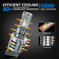D-Lumina H15 LED fényszóró izzó szett, Canbus hibamentes, 12000LM, 6500K fehér fény, 40W+10W nappali, autó első lámpa, 2 db 6