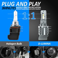 D-Lumina H15 LED fényszóró izzó szett, Canbus hibamentes, 12000LM, 6500K fehér fény, 40W+10W nappali, autó első lámpa, 2 db 2