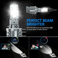 D-Lumina H15 LED fényszóró izzó szett, Canbus hibamentes, 12000LM, 6500K fehér fény, 40W+10W nappali, autó első lámpa, 2 db 5