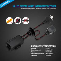 D-Lumina H4 LED Fényszóró Canbus Dekóder - Villogásgátló Kábelköteg, Hibaelhárító Adapter Készlet, 16V, 2 db 3
