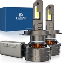 D-Lumina H4 LED Fényszóró Izzó 160W 30000LM - Canbus Hibamentes, 6500K Fehér, 500% Fényerő, Rézcső Hűtés, 2 db 1