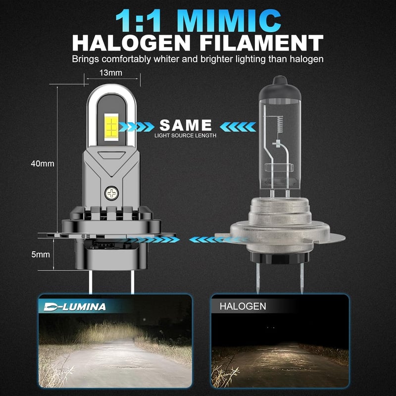 D-Lumina H7 LED Canbus 100W 16000LM 6500K fényszóró izzó pár