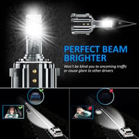 D-Lumina H7 LED fényszóró izzó Volkswagen, Mercedes modellekhez, autóspecifikus adapterekkel, 100W 10000LM 6000K fehér, 2db 6
