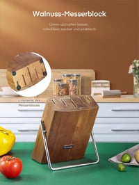 D.Perlla Késkészlet 6 Darabos Fa Késtartóval, Rozsdamentes Acél Szakácskés Szett Magas Szén Tartalom, Barna Késblokk 6