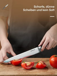 D.Perlla Késkészlet 6 Darabos Fa Késtartóval, Rozsdamentes Acél Szakácskés Szett Magas Szén Tartalom, Barna Késblokk 5