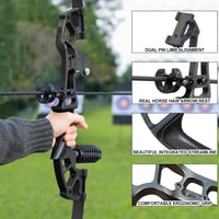 D&Q Íjászat Szett Felnőtteknek Recurve Íj Jobbkezes 30 lbs Kék 6 Karbon Nyíllal Teljes Felszerelés Vadászat Sportlövészet 4