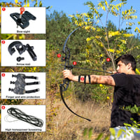 D&Q Íjászat Szett Felnőtteknek Recurve Íj Jobbkezes 30 lbs Kék 6 Karbon Nyíllal Teljes Felszerelés Vadászat Sportlövészet 5