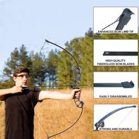D&Q Íjászat Szett Felnőtteknek Recurve Íj Jobbkezes 30 lbs Kék 6 Karbon Nyíllal Teljes Felszerelés Vadászat Sportlövészet 3