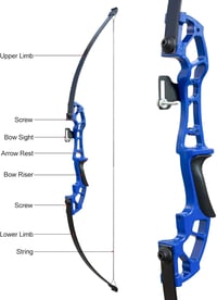 D&Q Recurve Íj Jobbkezes 50 Inch 40 Font Felnőtt Nyílvesszővel 3