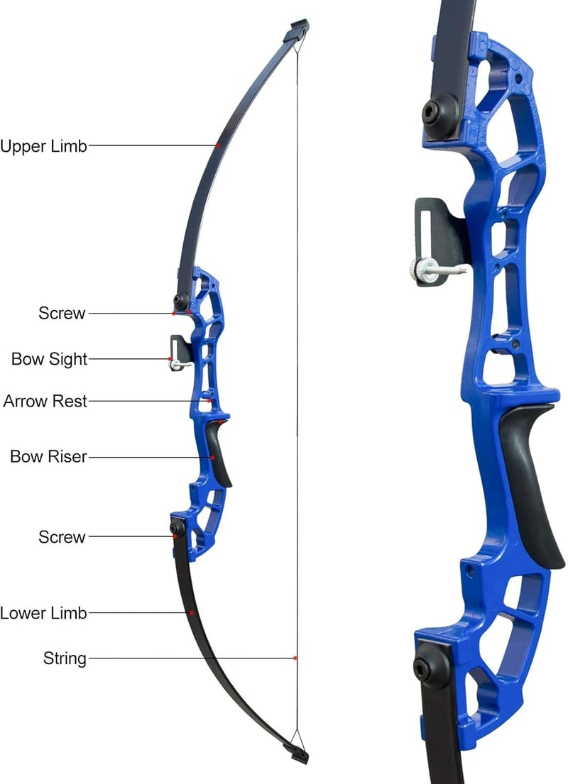 D&Q Recurve Íj Jobbkezes 50 Inch 40 Font Felnőtt Nyílvesszővel
