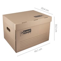 D.RECT Archive Box 2100 Zip archivačný box, 6 ks – kartónový archivačný box s vekom, 431x333x294 mm, hnedý, kancelársky úložný box 3