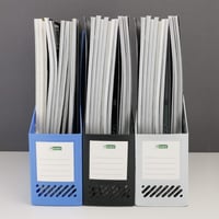 Suport pentru reviste și documente D.RECT, design clasic, până la format A4-C4, lățime 90 mm, gri 6