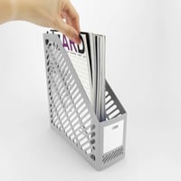 Suport pentru reviste și documente D.RECT, design clasic, până la format A4-C4, lățime 90 mm, gri 2