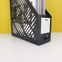 D.RECT Zakladač v klasickom dizajne – na ukladanie dokumentov formátu A4-C4, zošitov a zložiek, šírka 90 mm, čierny 4