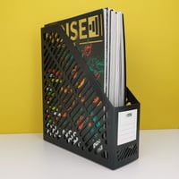 D.RECT Zakladač v klasickom dizajne – na ukladanie dokumentov formátu A4-C4, zošitov a zložiek, šírka 90 mm, čierny 3