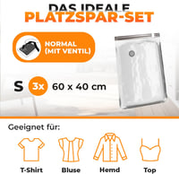PACKDUDE Vákuumzsák Ruhákhoz 60x40 cm - 3 db Kis Méretű, Strapabíró Tároló Tasak Szeleppel, Utazáshoz és Helytakarékos Tároláshoz 2