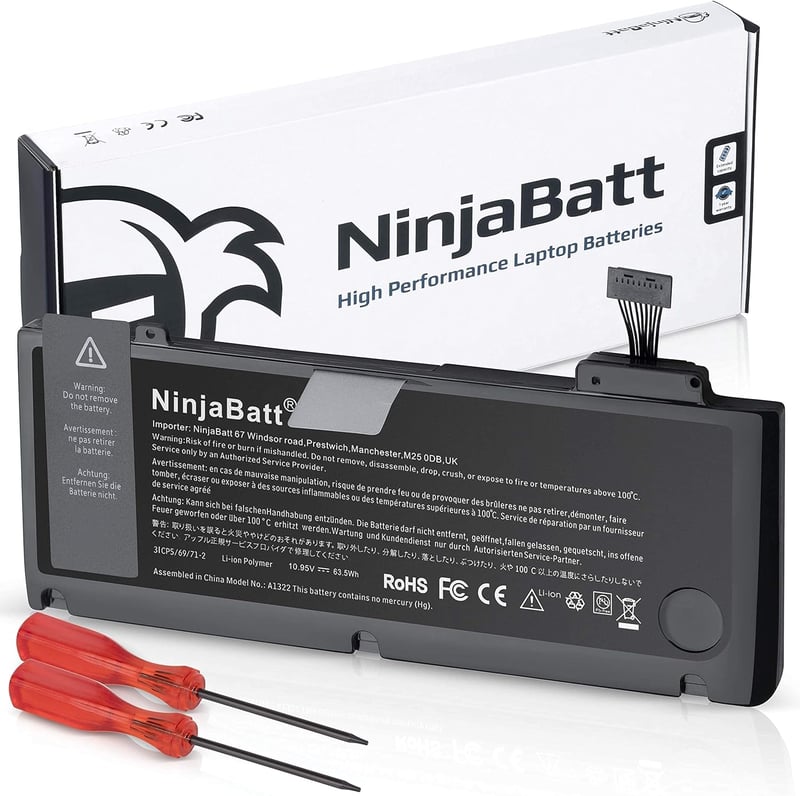 MacBook Pro 13" A1322 akkumulátor - NinjaBatt nagy kapacitású csereakku 2009-2012 modellekhez