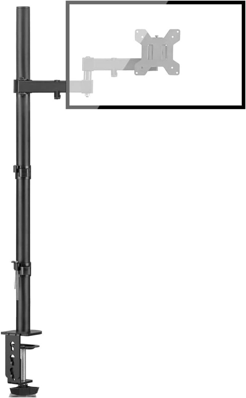 Bracwiser Állítható Monitorkar - 800mm Magas Asztali Monitortartó 13-32" Képernyőkhöz - VESA 75/100 Kompatibilis - Fekete Acél Konzol