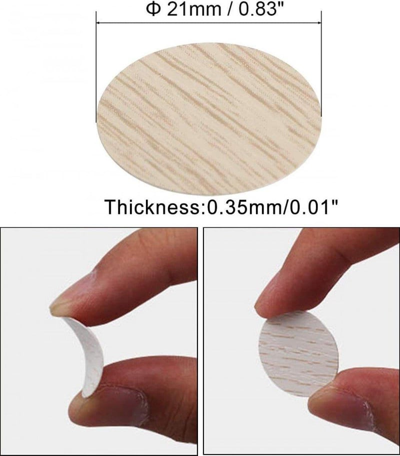 Öntapadós PVC Csavarfedő Kupakok Bútorokhoz - 21mm, 162db