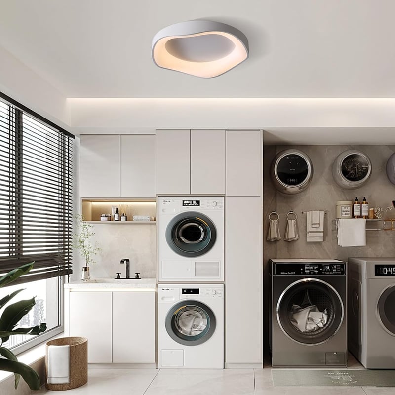 meibeileil Minimál LED Mennyezeti Lámpa 40cm - Négyzet Alakú Dimmelhető Üveg Lámpatest 36W 1600lm 3500K Meleg Fény Nappaliba, Hálóba, Konyhá