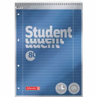 Brunnen Student Premium spiralna bilježnica A4, za ljevake, s linijama (br. 27), 80 listova, plave metalik korice, papir 90 g/m² — set od 1 kom. 2