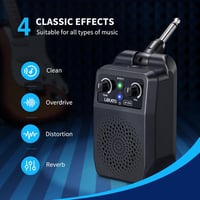 LEKATO Mini Gitárerősítő 5W - Hordozható, Bluetooth-os Zsebméretű Erősítő, Beépített Effektekkel, Elektromos Gitárokhoz, 6 Órás Üzemidő 2